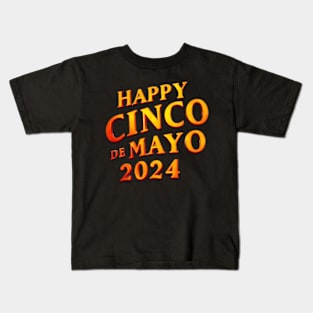 Happy Cinco de Mayo T Shirt 2024 Gold Kids T-Shirt